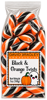 Black & Orange Twists Hard Candy - Halloween